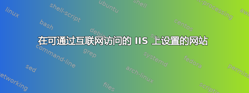 在可通过互联网访问的 IIS 上设置的网站