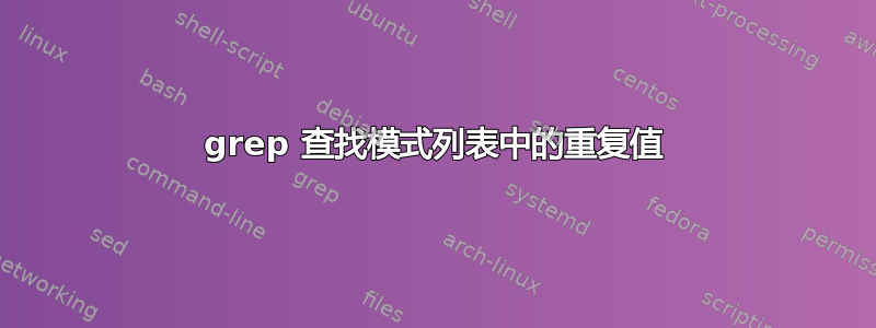 grep 查找模式列表中的重复值