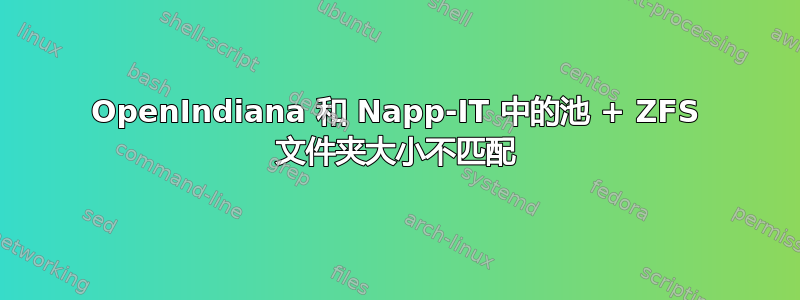 OpenIndiana 和 Napp-IT 中的池 + ZFS 文件夹大小不匹配