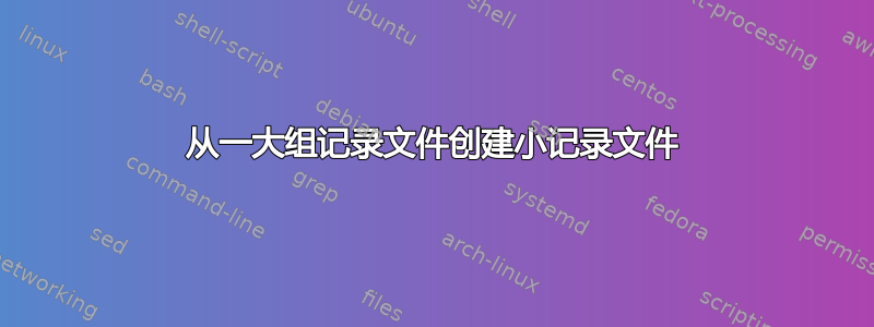 从一大组记录文件创建小记录文件