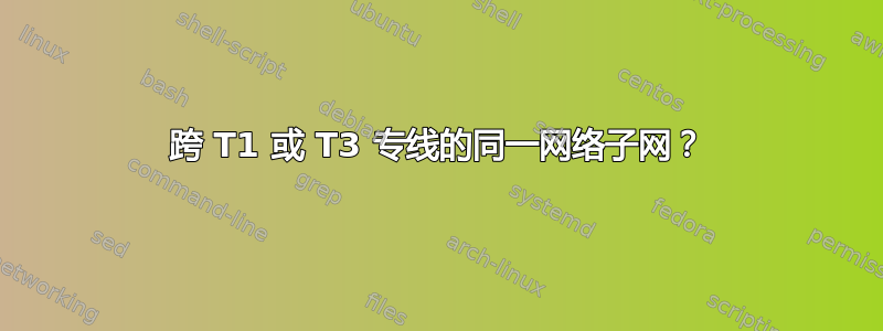 跨 T1 或 T3 专线的同一网络子网？