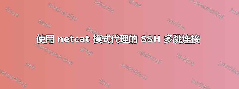 使用 netcat 模式代理的 SSH 多跳连接