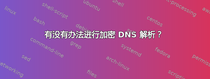 有没有办法进行加密 DNS 解析？