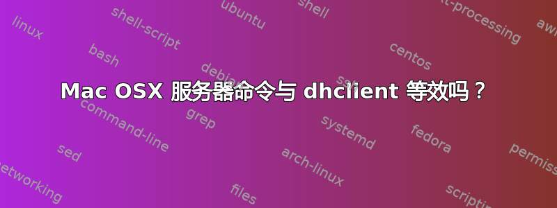 Mac OSX 服务器命令与 dhclient 等效吗？