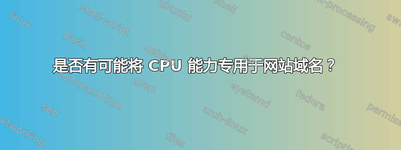 是否有可能将 CPU 能力专用于网站域名？ 