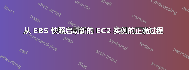 从 EBS 快照启动新的 EC2 实例的正确过程