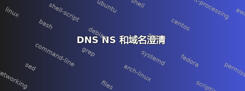 DNS NS 和域名澄清