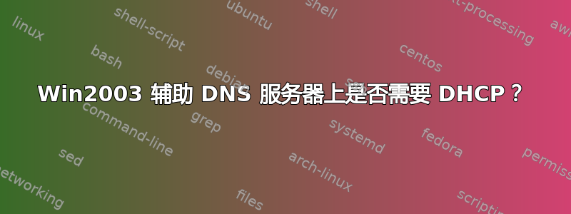 Win2003 辅助 DNS 服务器上是否需要 DHCP？