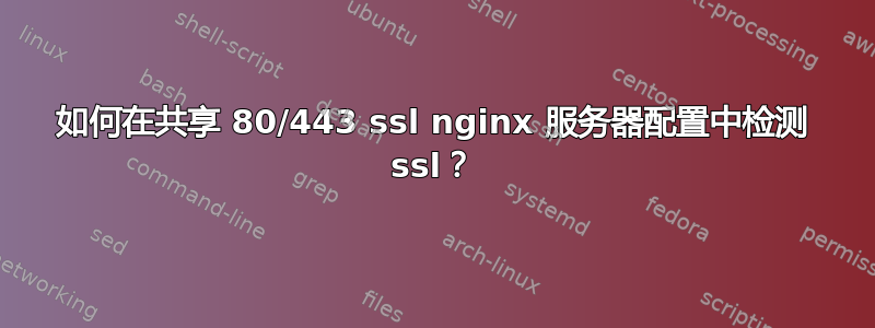 如何在共享 80/443 ssl nginx 服务器配置中检测 ssl？