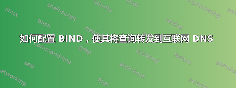 如何配置 BIND，使其将查询转发到互联网 DNS