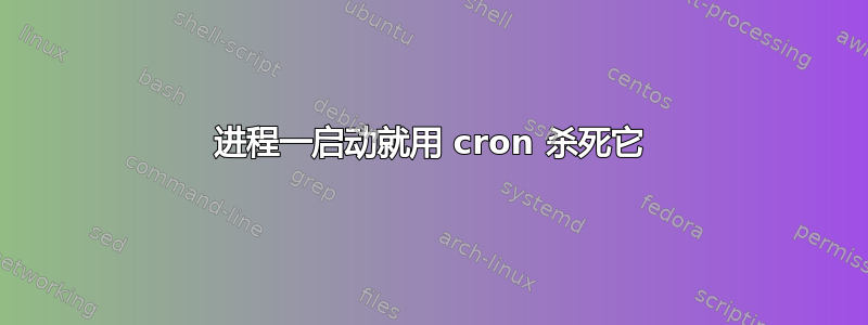 进程一启动就用 cron 杀死它