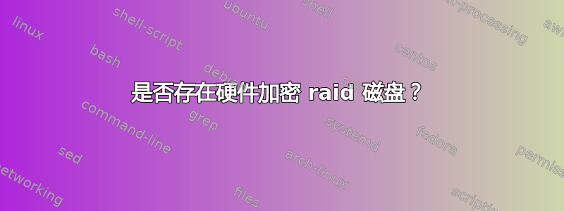 是否存在硬件加密 raid 磁盘？