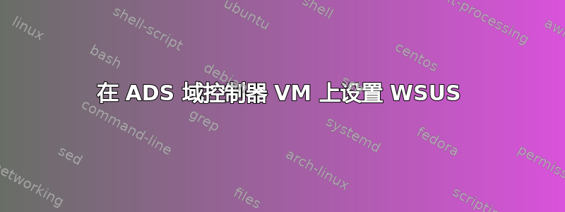 在 ADS 域控制器 VM 上设置 WSUS