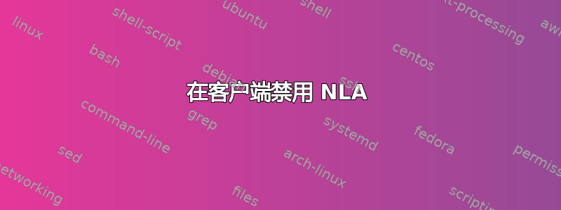 在客户端禁用 NLA