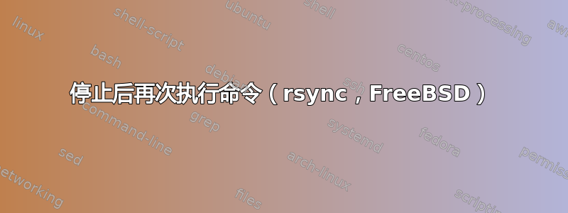 停止后再次执行命令（rsync，FreeBSD）