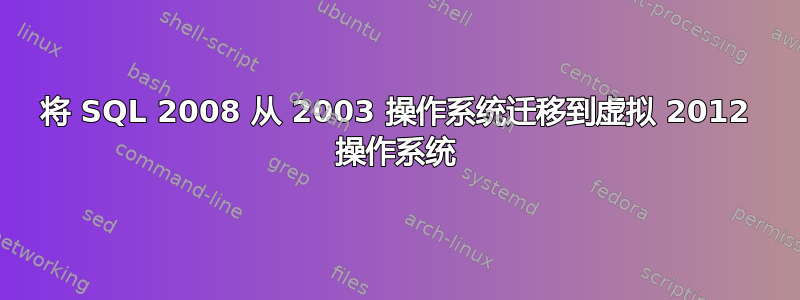 将 SQL 2008 从 2003 操作系统迁移到虚拟 2012 操作系统