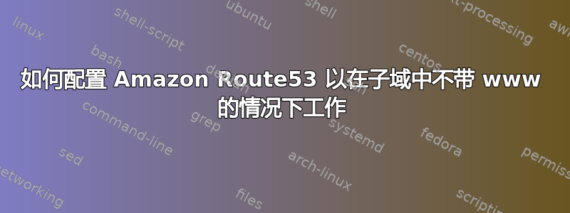 如何配置 Amazon Route53 以在子域中不带 www 的情况下工作