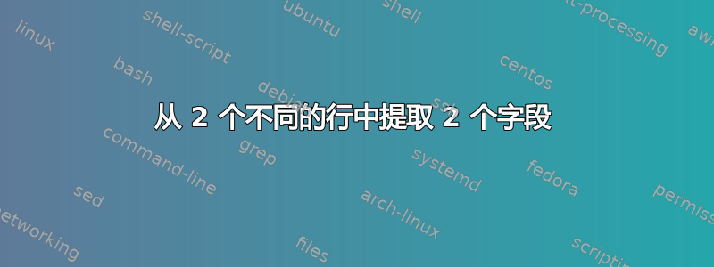 从 2 个不同的行中提取 2 个字段