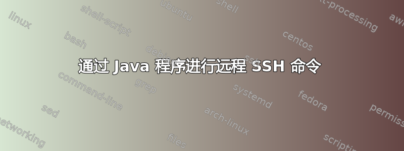 通过 Java 程序进行远程 SSH 命令