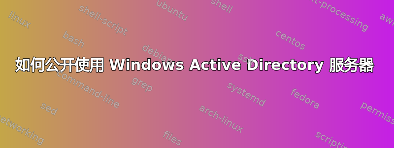 如何公开使用 Windows Active Directory 服务器