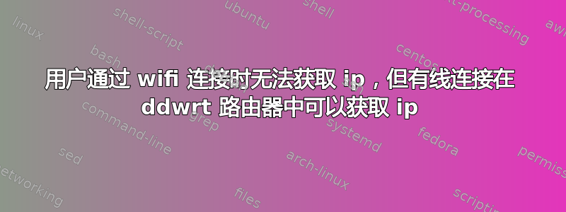 用户通过 wifi 连接时无法获取 ip，但有线连接在 ddwrt 路由器中可以获取 ip