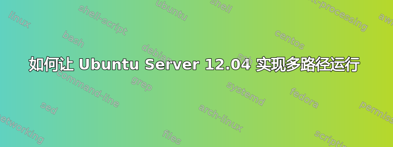 如何让 Ubuntu Server 12.04 实现多路径运行