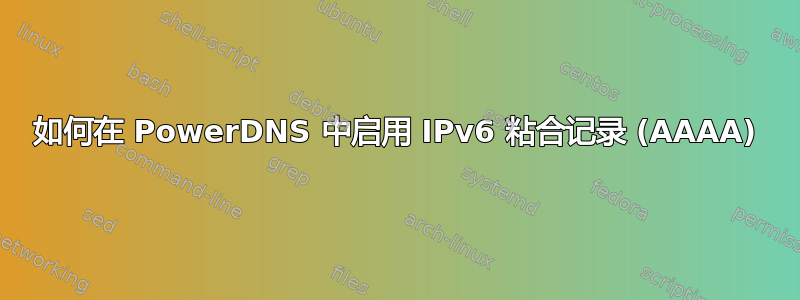 如何在 PowerDNS 中启用 IPv6 粘合记录 (AAAA)