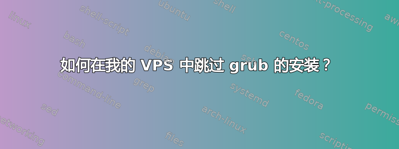 如何在我的 VPS 中跳过 grub 的安装？