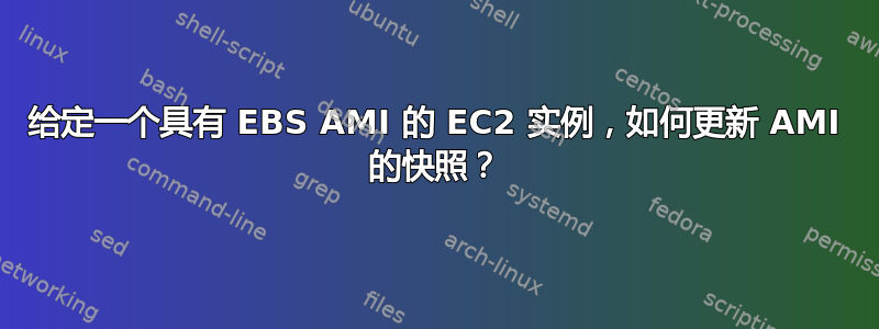 给定一个具有 EBS AMI 的 EC2 实例，如何更新 AMI 的快照？