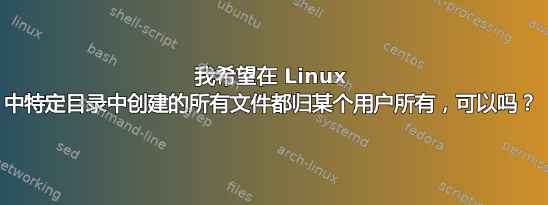 我希望在 Linux 中特定目录中创建的所有文件都归某个用户所有，可以吗？