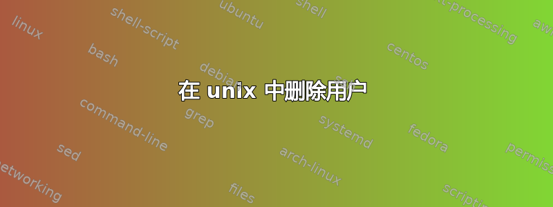 在 unix 中删除用户