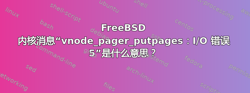 FreeBSD 内核消息“vnode_pager_putpages：I/O 错误 5”是什么意思？