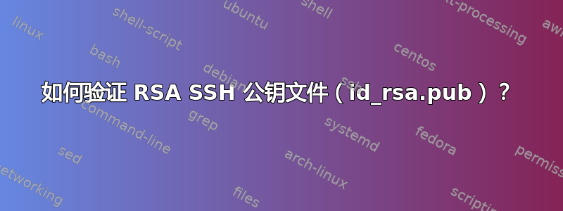 如何验证 RSA SSH 公钥文件（id_rsa.pub）？