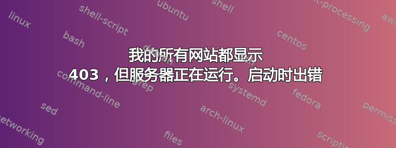 我的所有网站都显示 403，但服务器正在运行。启动时出错