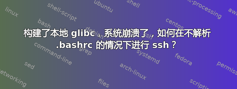 构建了本地 glibc，系统崩溃了，如何在不解析 .bashrc 的情况下进行 ssh？