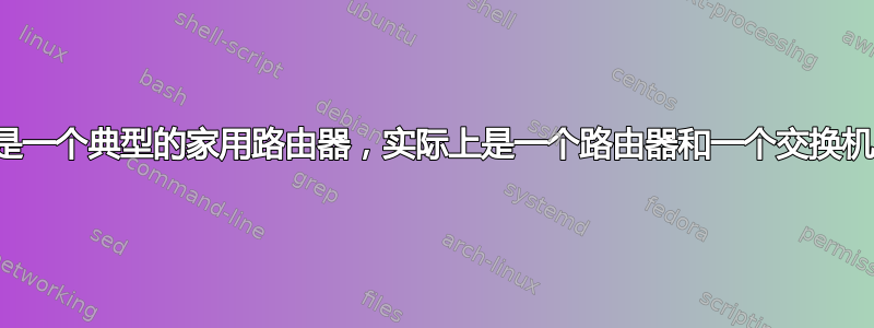 是一个典型的家用路由器，实际上是一个路由器和一个交换机