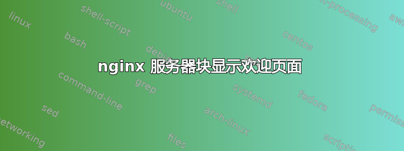 nginx 服务器块显示欢迎页面