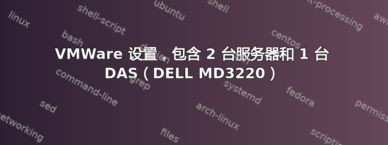 VMWare 设置，包含 2 台服务器和 1 台 DAS（DELL MD3220）