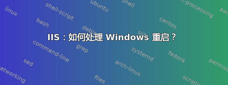 IIS：如何处理 Windows 重启？