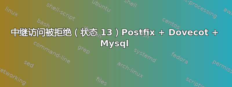 中继访问被拒绝（状态 13）Postfix + Dovecot + Mysql