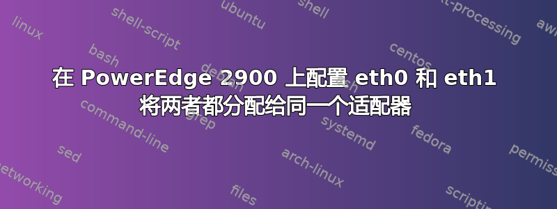 在 PowerEdge 2900 上配置 eth0 和 eth1 将两者都分配给同一个适配器