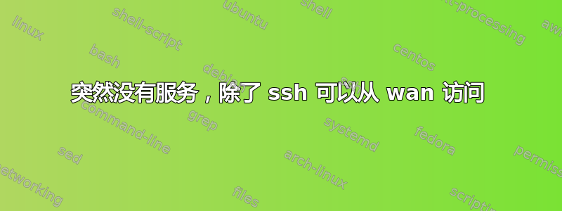 突然没有服务，除了 ssh 可以从 wan 访问