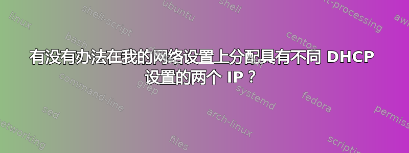 有没有办法在我的网络设置上分配具有不同 DHCP 设置的两个 IP？