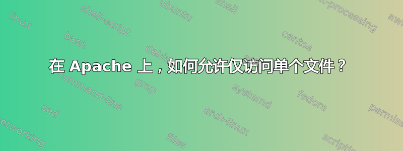 在 Apache 上，如何允许仅访问单个文件？