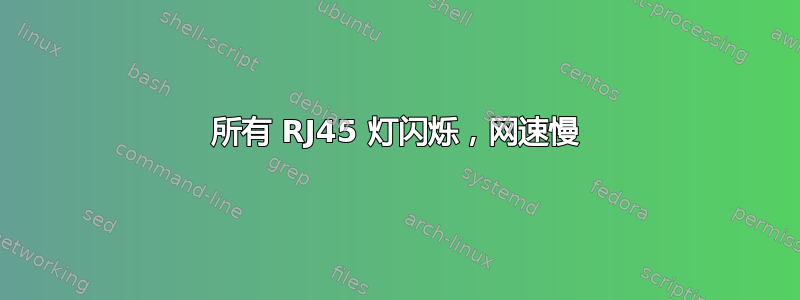 所有 RJ45 灯闪烁，网速慢