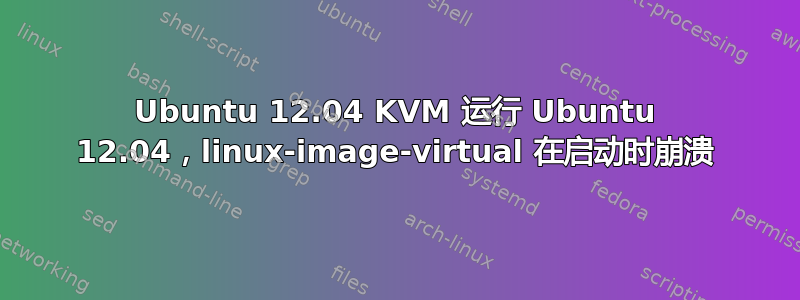 Ubuntu 12.04 KVM 运行 Ubuntu 12.04，linux-image-virtual 在启动时崩溃