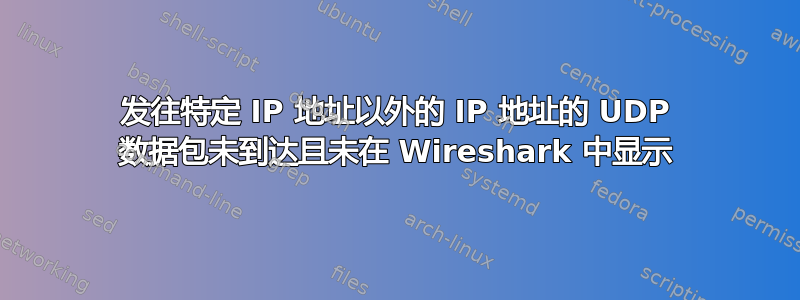 发往特定 IP 地址以外的 IP 地址的 UDP 数据包未到达且未在 Wireshark 中显示