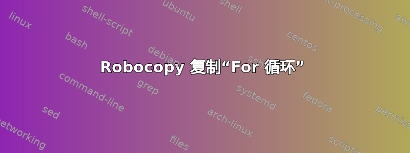 Robocopy 复制“For 循环”