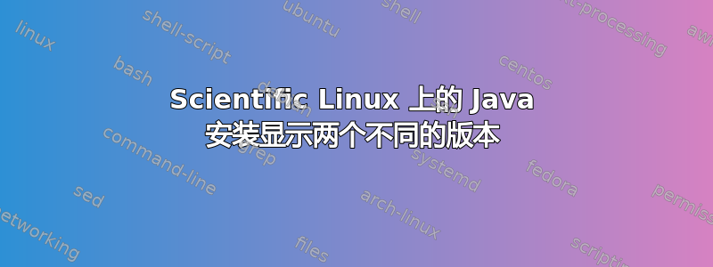 Scientific Linux 上的 Java 安装显示两个不同的版本