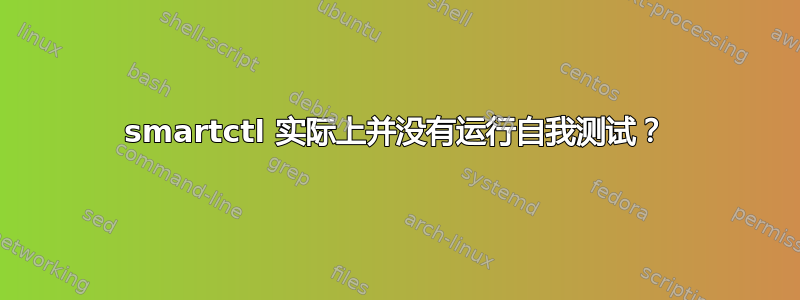 smartctl 实际上并没有运行自我测试？